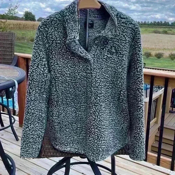 Real tree by Colosseum women’s large jacket 1/4 button pullover Sherpa fleece - Picture 2 of 14